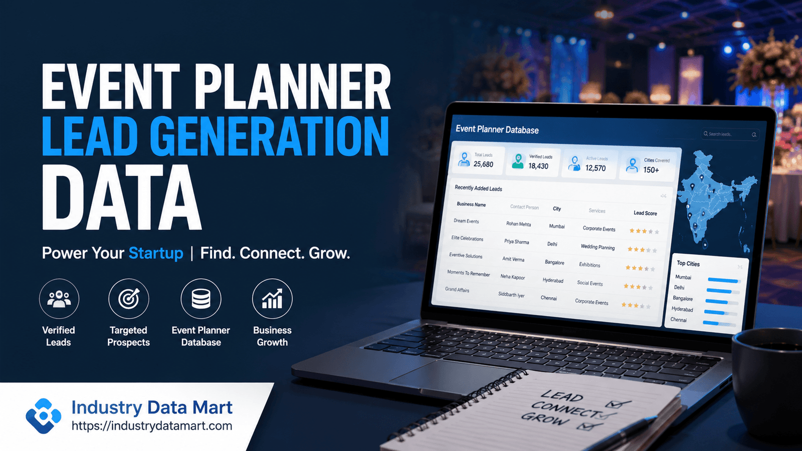 Event Planner Lead Generation Data for Startups